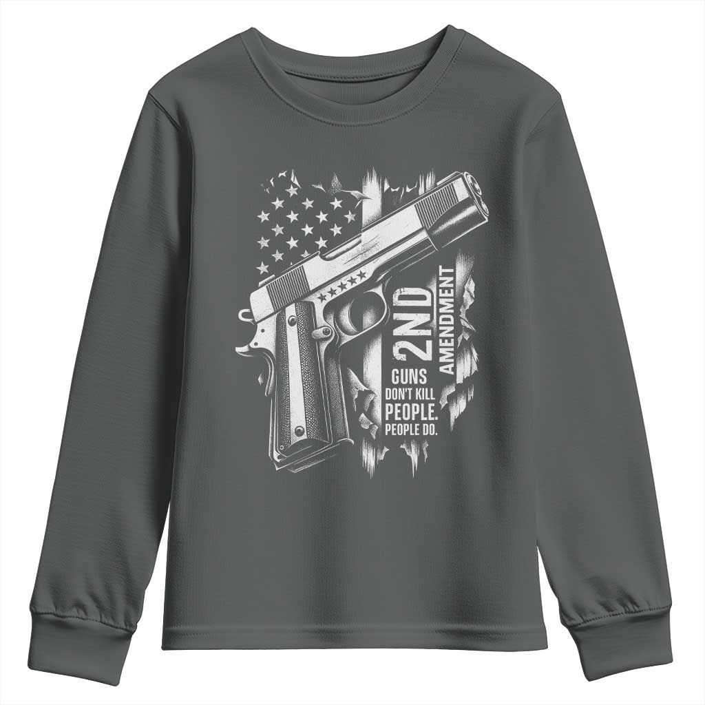 Guns Dont Kill People Do Youth Sweatshirt 2nd Amendment American Flag - Wonder Print Shop