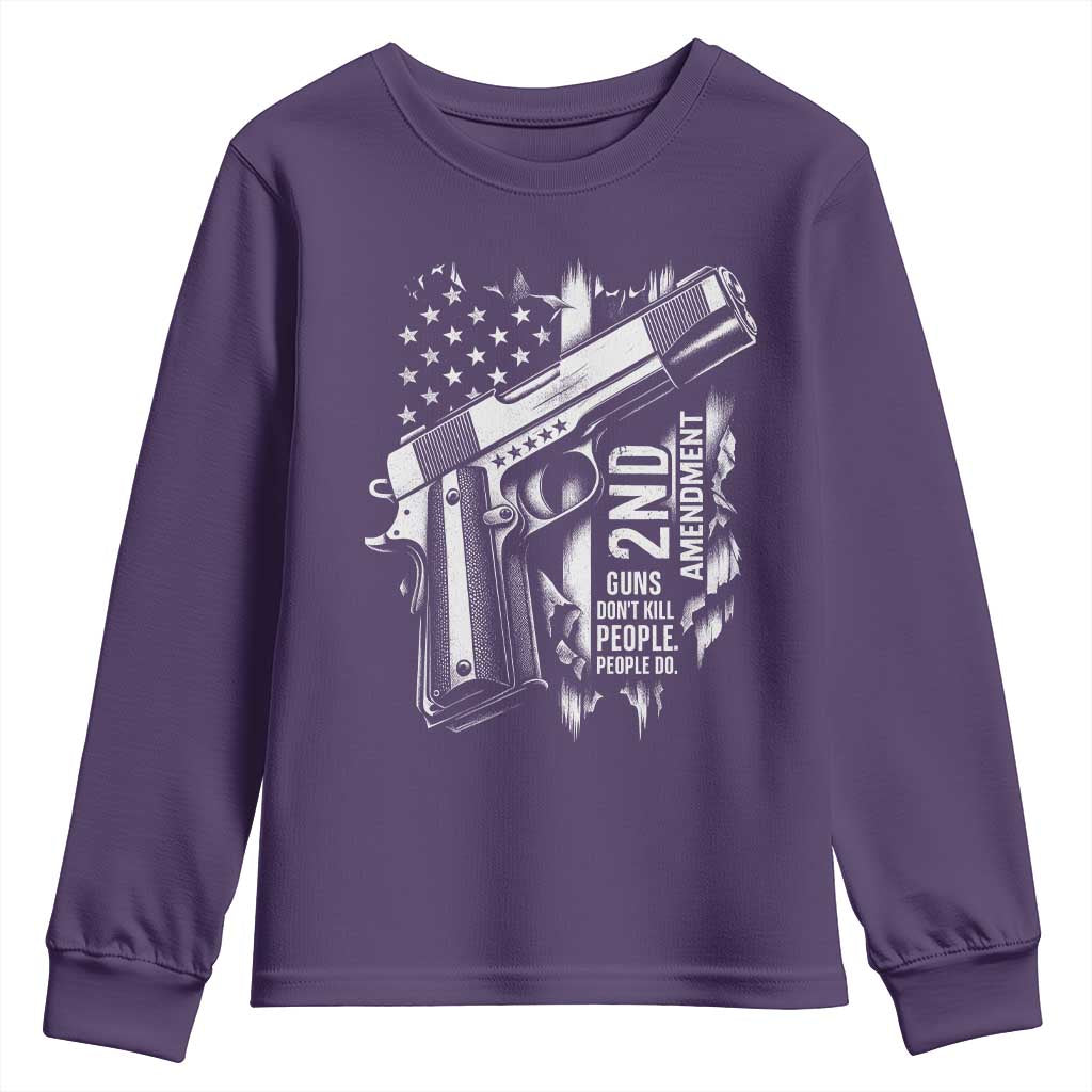 Guns Dont Kill People Do Youth Sweatshirt 2nd Amendment American Flag - Wonder Print Shop
