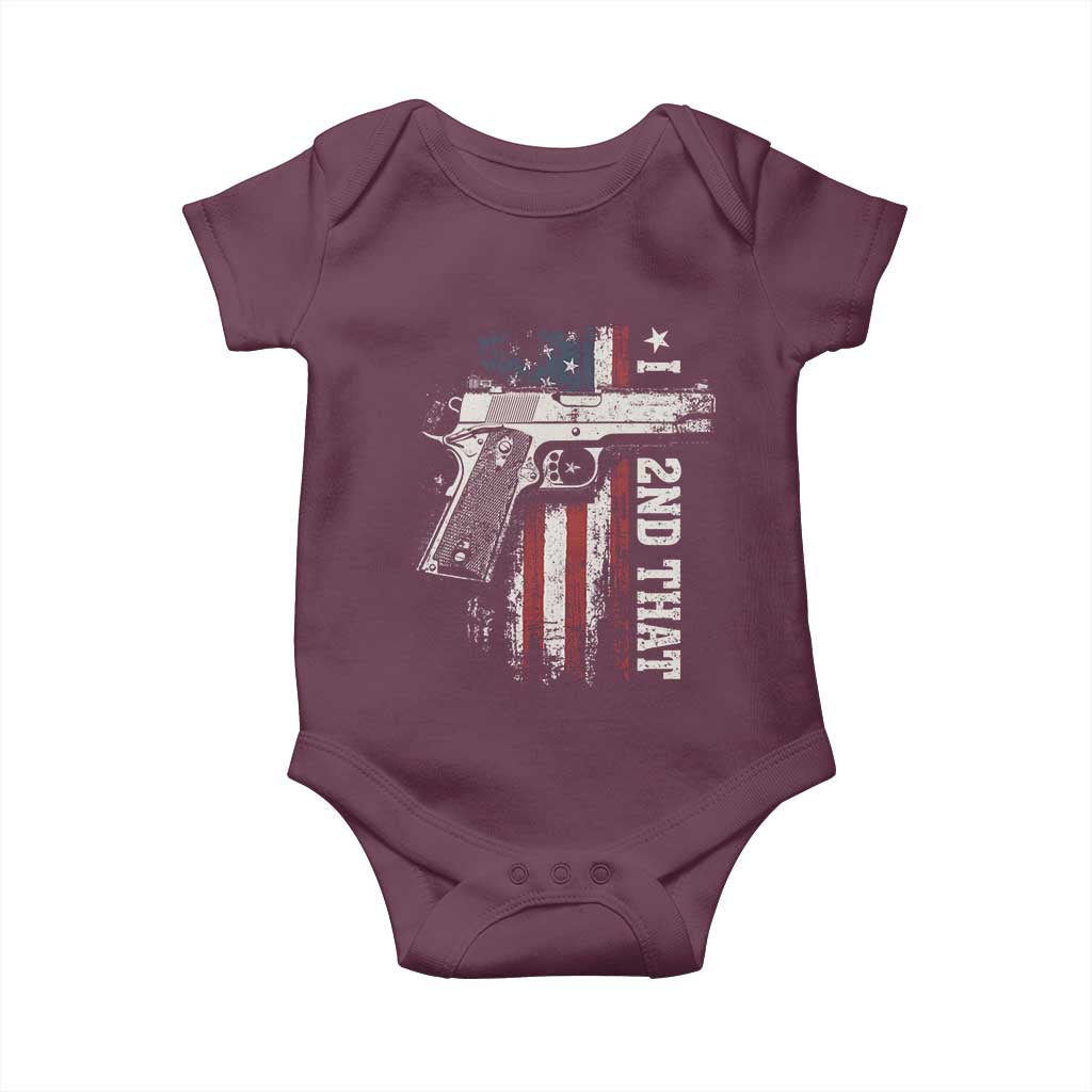 I 2nd That Second Amendment Baby Onesie Pro Gun American Flag Patriotic - Wonder Print Shop