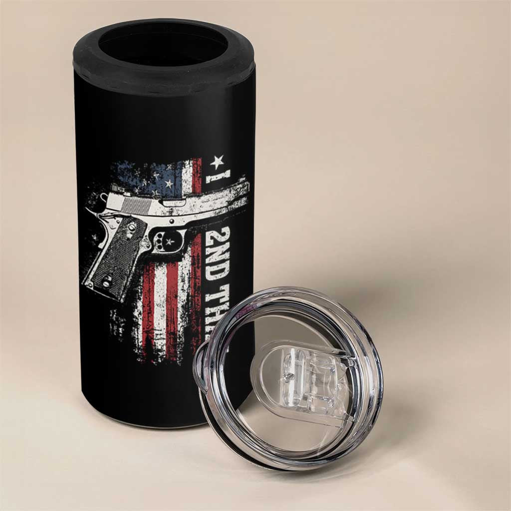I 2nd That Second Amendment 4 in 1 Can Cooler Tumbler Pro Gun American Flag Patriotic - Wonder Print Shop