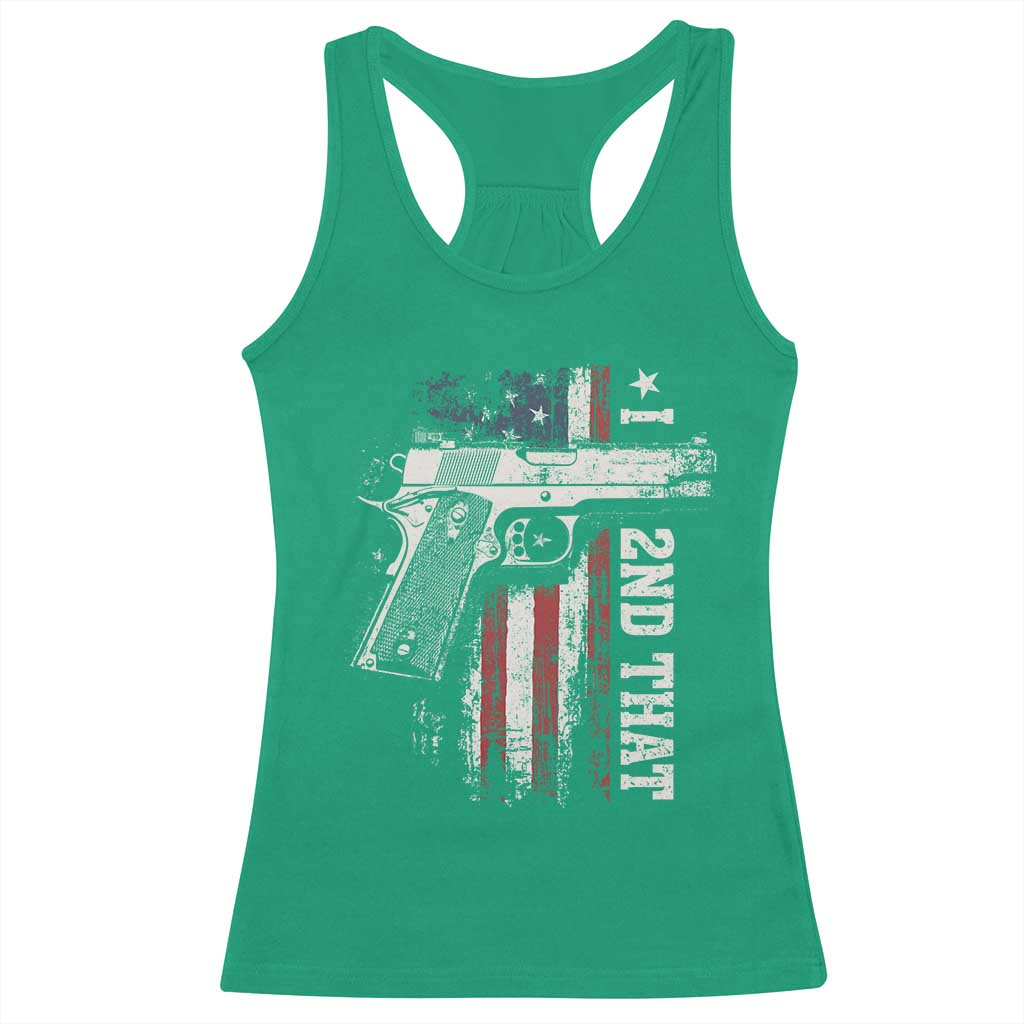 I 2nd That Second Amendment Racerback Tank Top Pro Gun American Flag Patriotic - Wonder Print Shop