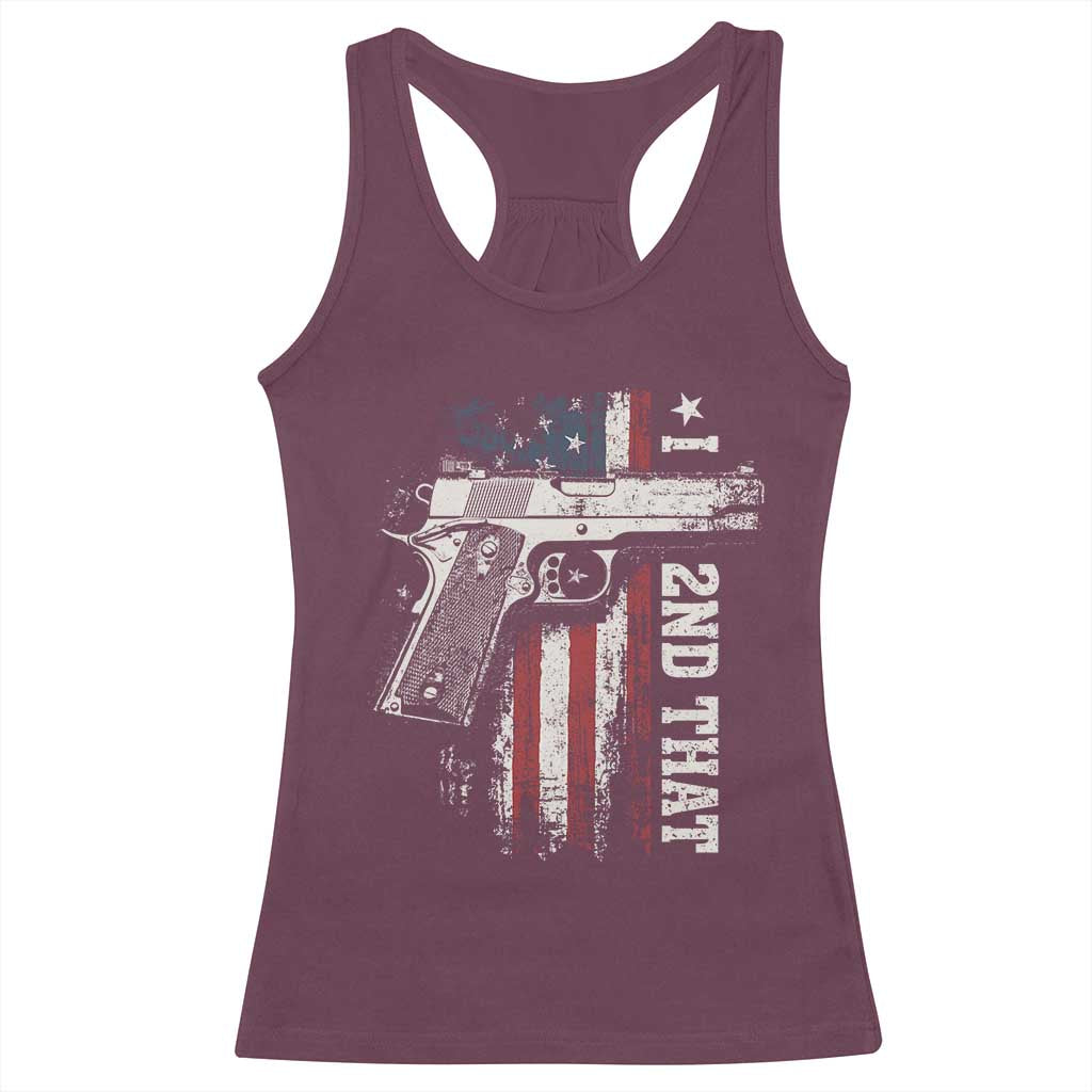 I 2nd That Second Amendment Racerback Tank Top Pro Gun American Flag Patriotic - Wonder Print Shop