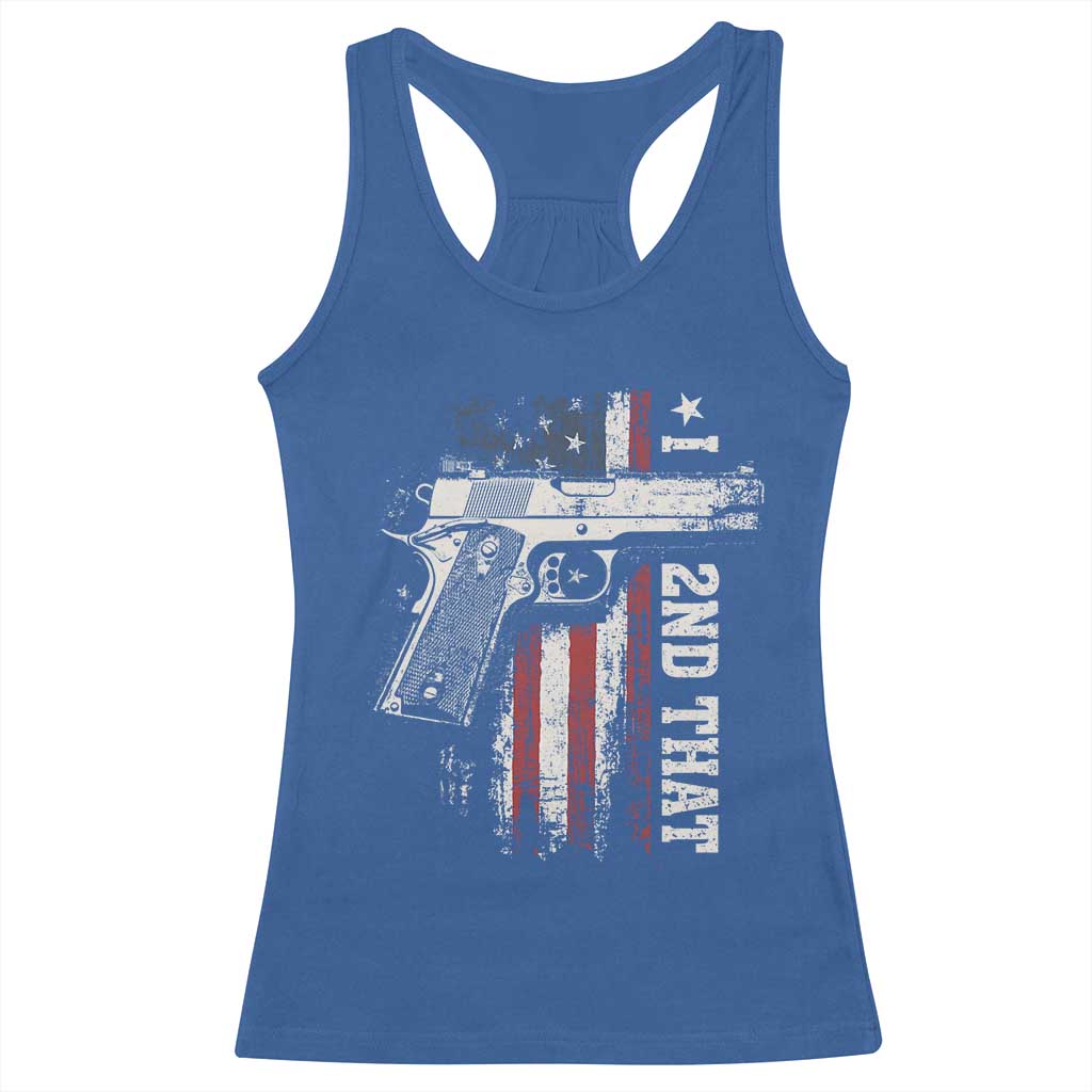 I 2nd That Second Amendment Racerback Tank Top Pro Gun American Flag Patriotic - Wonder Print Shop