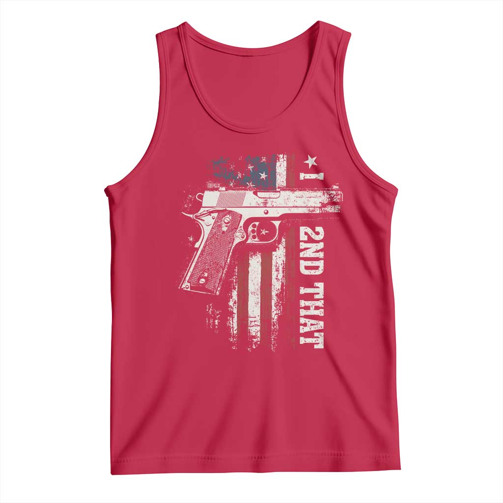 I 2nd That Second Amendment Tank Top Pro Gun American Flag Patriotic - Wonder Print Shop