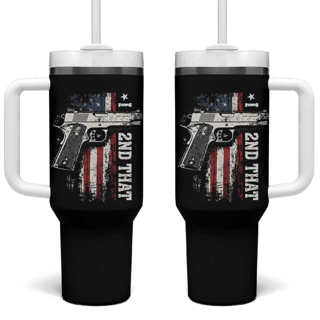 I 2nd That Second Amendment Tumbler With Handle Pro Gun American Flag Patriotic - Wonder Print Shop