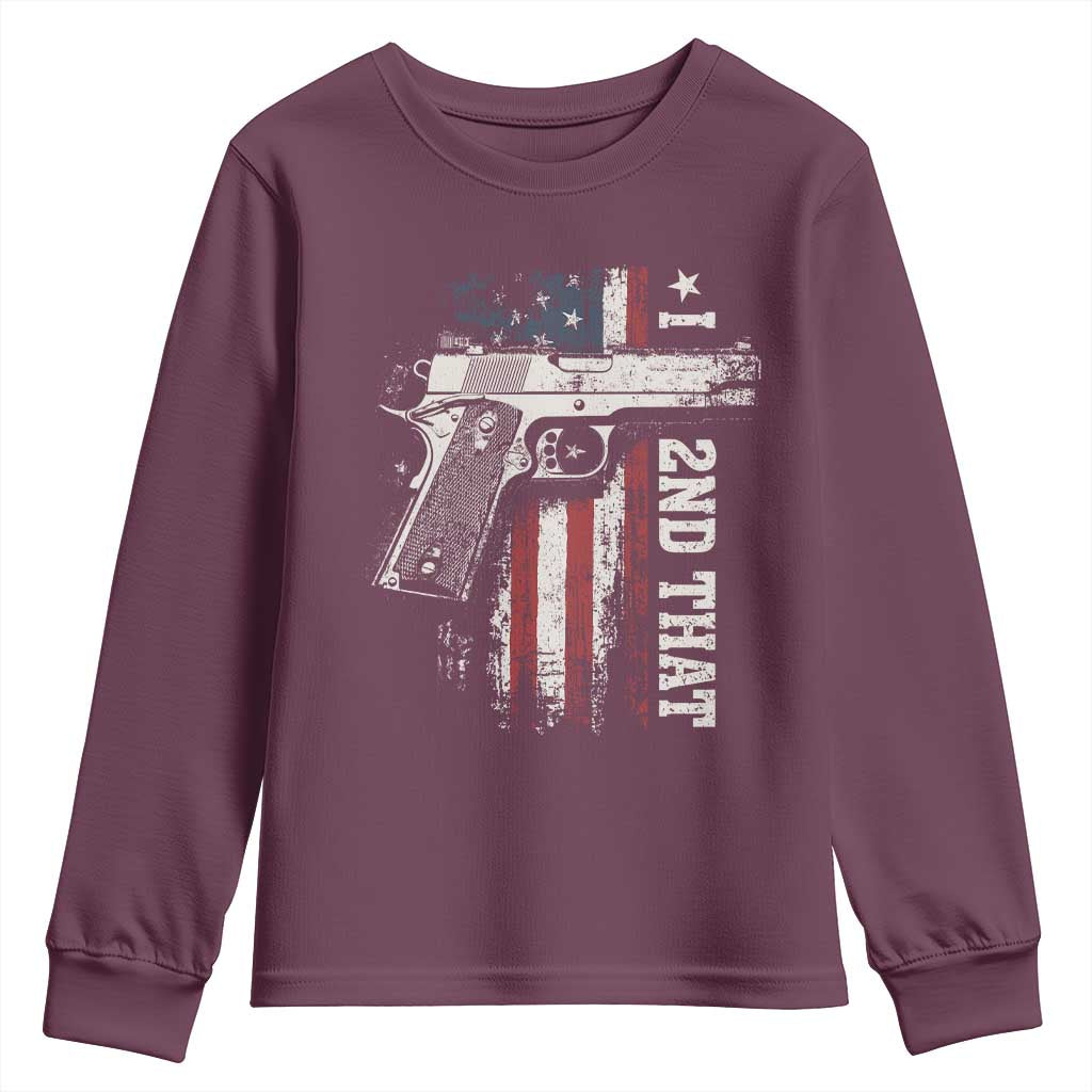 I 2nd That Second Amendment Youth Sweatshirt Pro Gun American Flag Patriotic - Wonder Print Shop