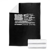 Funny Pro Gun Celebrate Diversity Throw Blanket 2nd Amendment Vintage American Flag - Wonder Print Shop