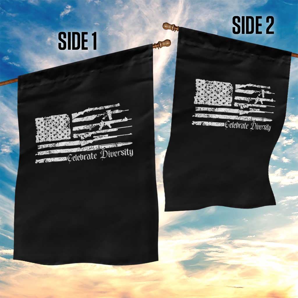 Funny Pro Gun Celebrate Diversity Garden Flag 2nd Amendment Vintage American Flag - Wonder Print Shop