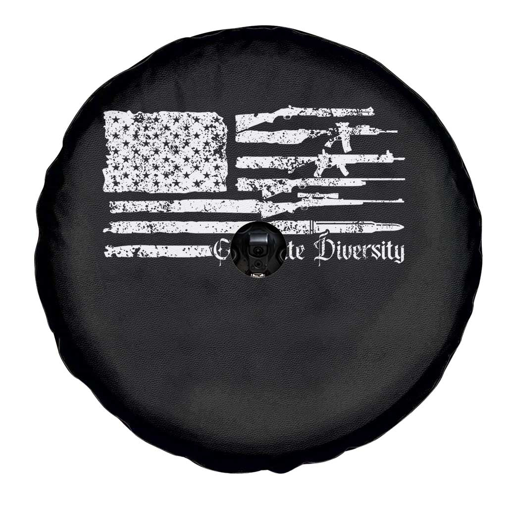 Funny Pro Gun Celebrate Diversity Spare Tire Cover 2nd Amendment Vintage American Flag - Wonder Print Shop