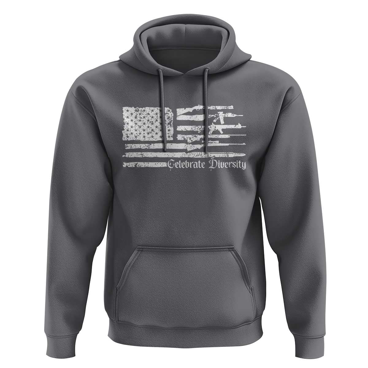 Funny Pro Gun Celebrate Diversity Hoodie 2nd Amendment Vintage American Flag - Wonder Print Shop