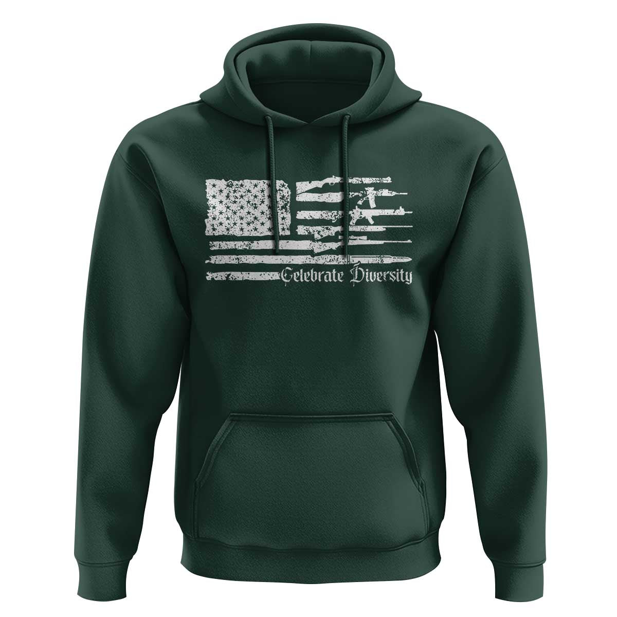 Funny Pro Gun Celebrate Diversity Hoodie 2nd Amendment Vintage American Flag - Wonder Print Shop