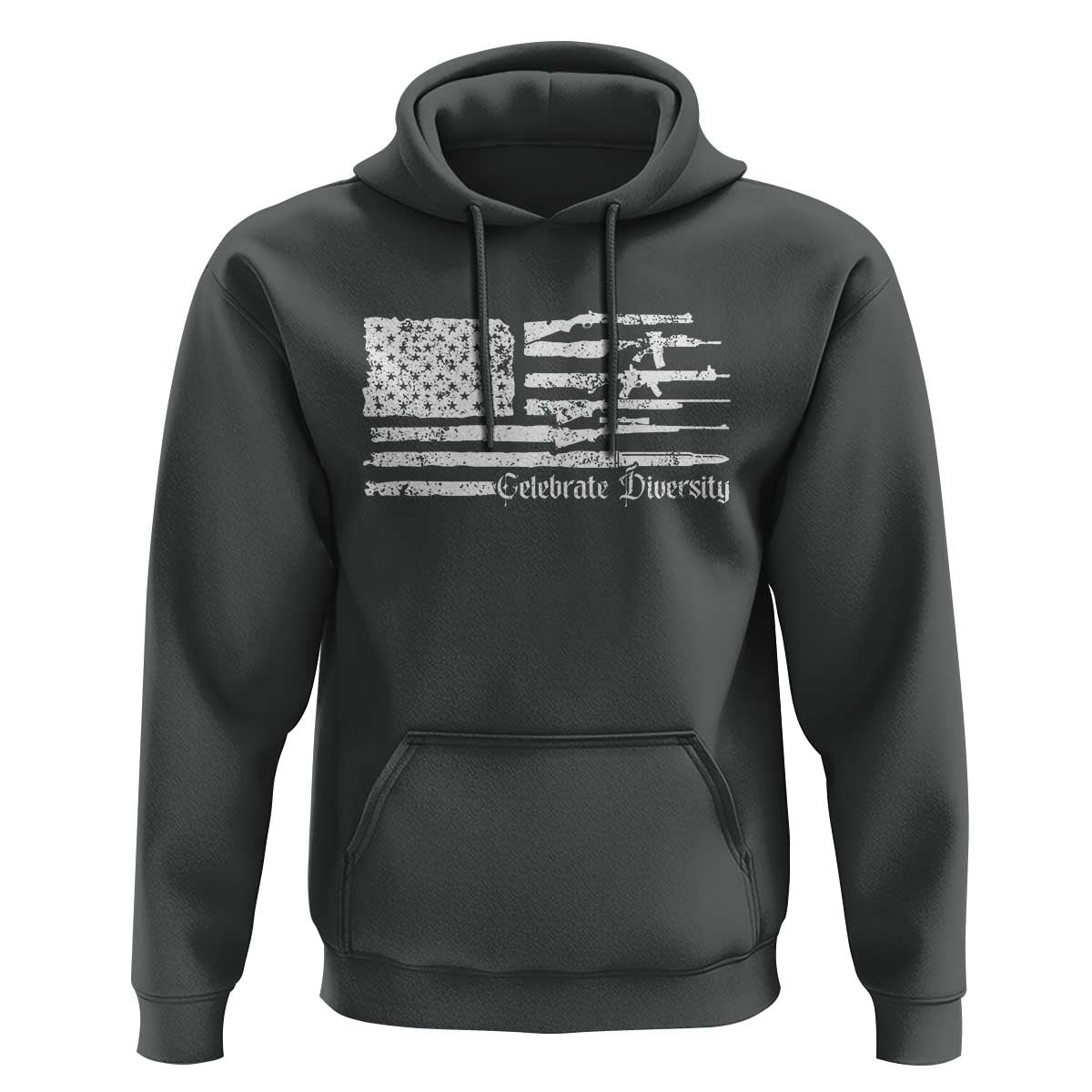 Funny Pro Gun Celebrate Diversity Hoodie 2nd Amendment Vintage American Flag - Wonder Print Shop
