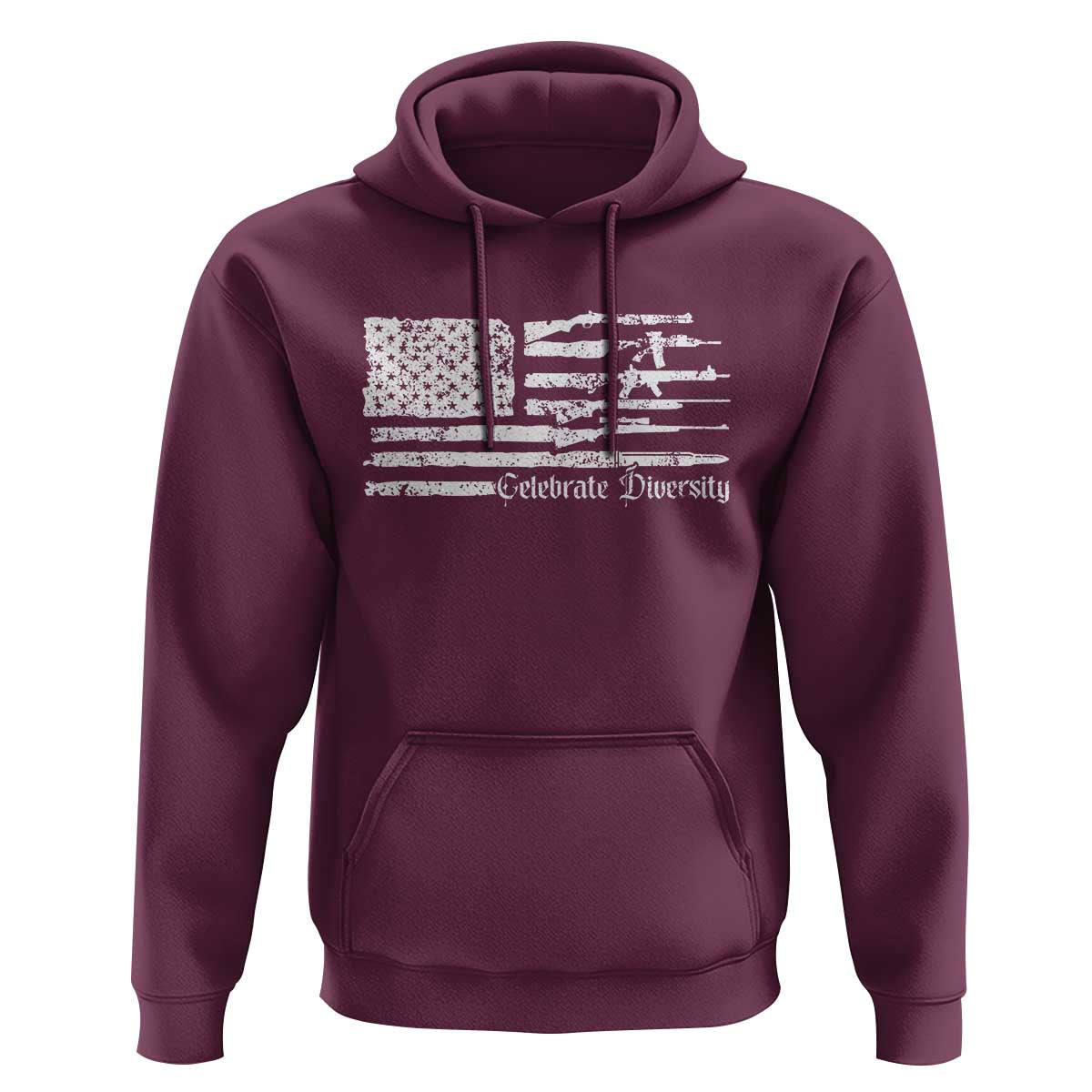Funny Pro Gun Celebrate Diversity Hoodie 2nd Amendment Vintage American Flag - Wonder Print Shop