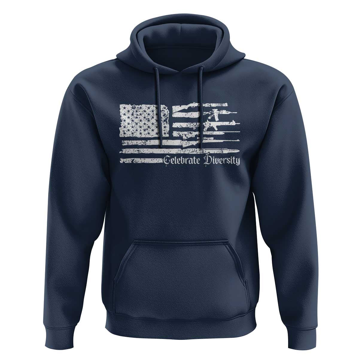 Funny Pro Gun Celebrate Diversity Hoodie 2nd Amendment Vintage American Flag - Wonder Print Shop