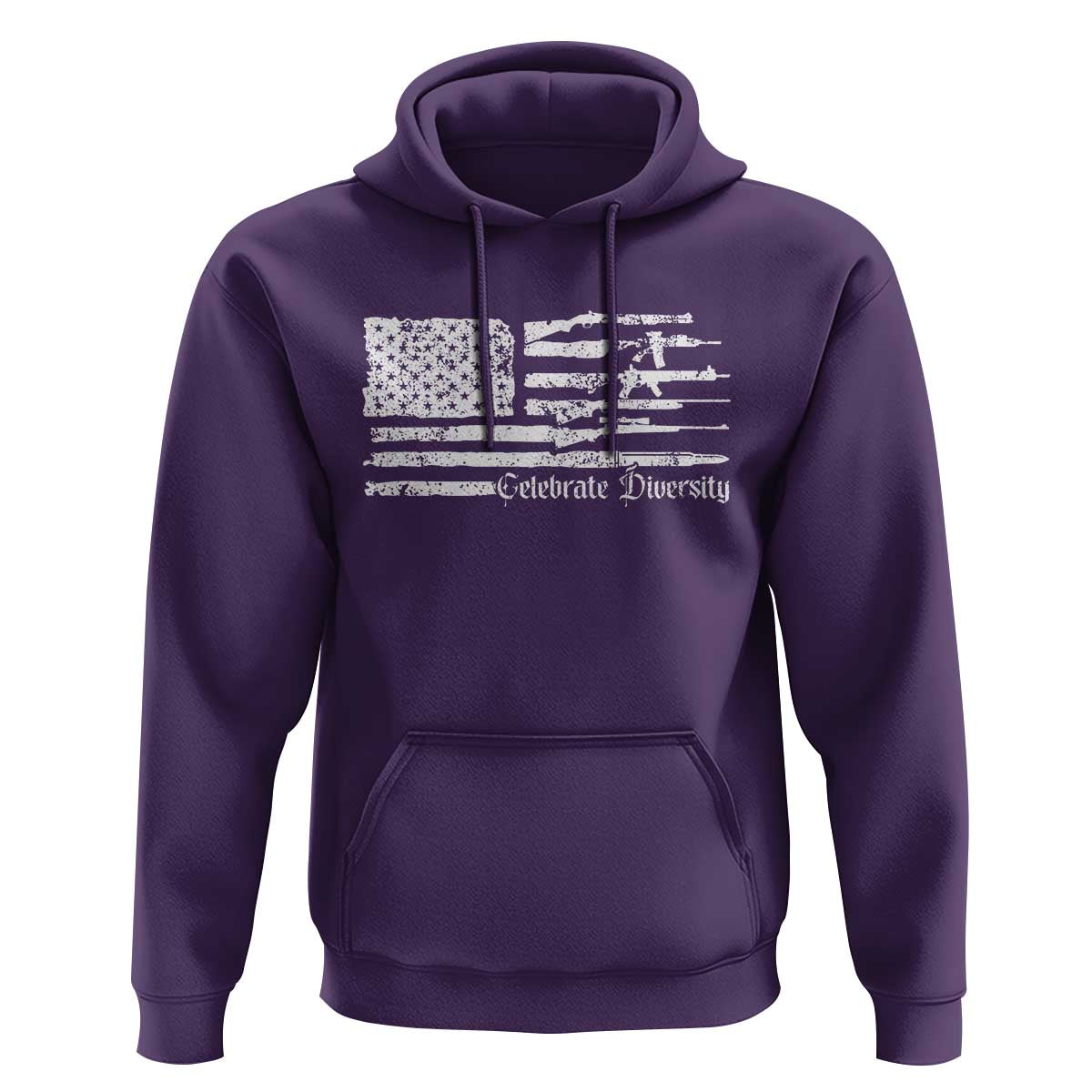 Funny Pro Gun Celebrate Diversity Hoodie 2nd Amendment Vintage American Flag - Wonder Print Shop