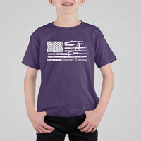 Funny Pro Gun Celebrate Diversity T Shirt For Kid 2nd Amendment Vintage American Flag - Wonder Print Shop