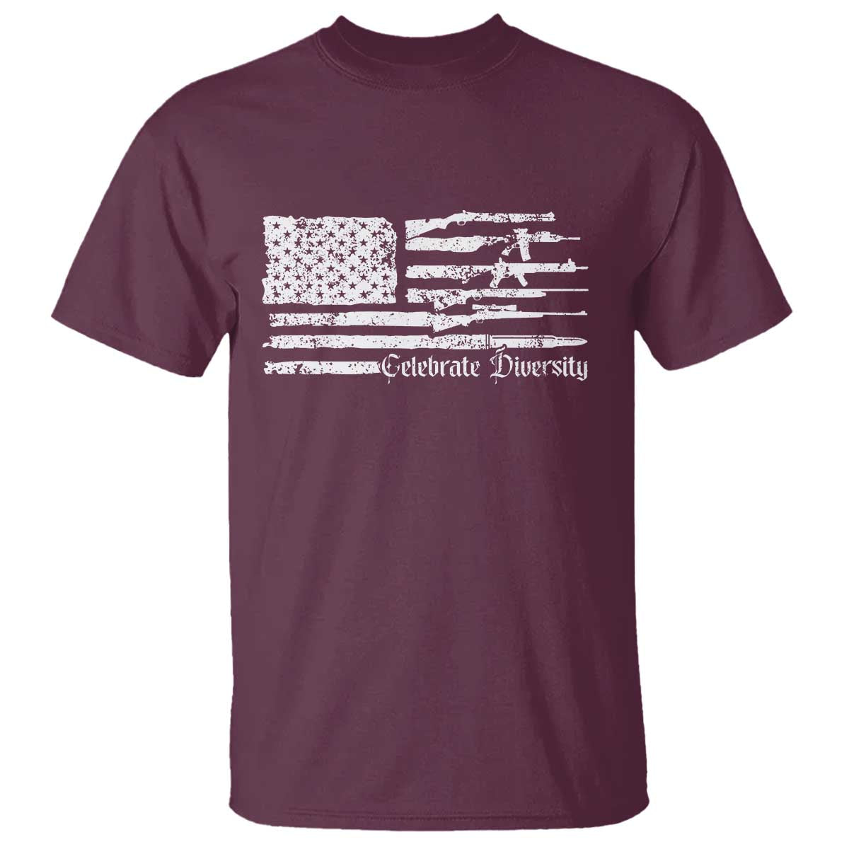 Funny Pro Gun Celebrate Diversity T Shirt 2nd Amendment Vintage American Flag - Wonder Print Shop