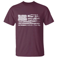 Funny Pro Gun Celebrate Diversity T Shirt 2nd Amendment Vintage American Flag - Wonder Print Shop