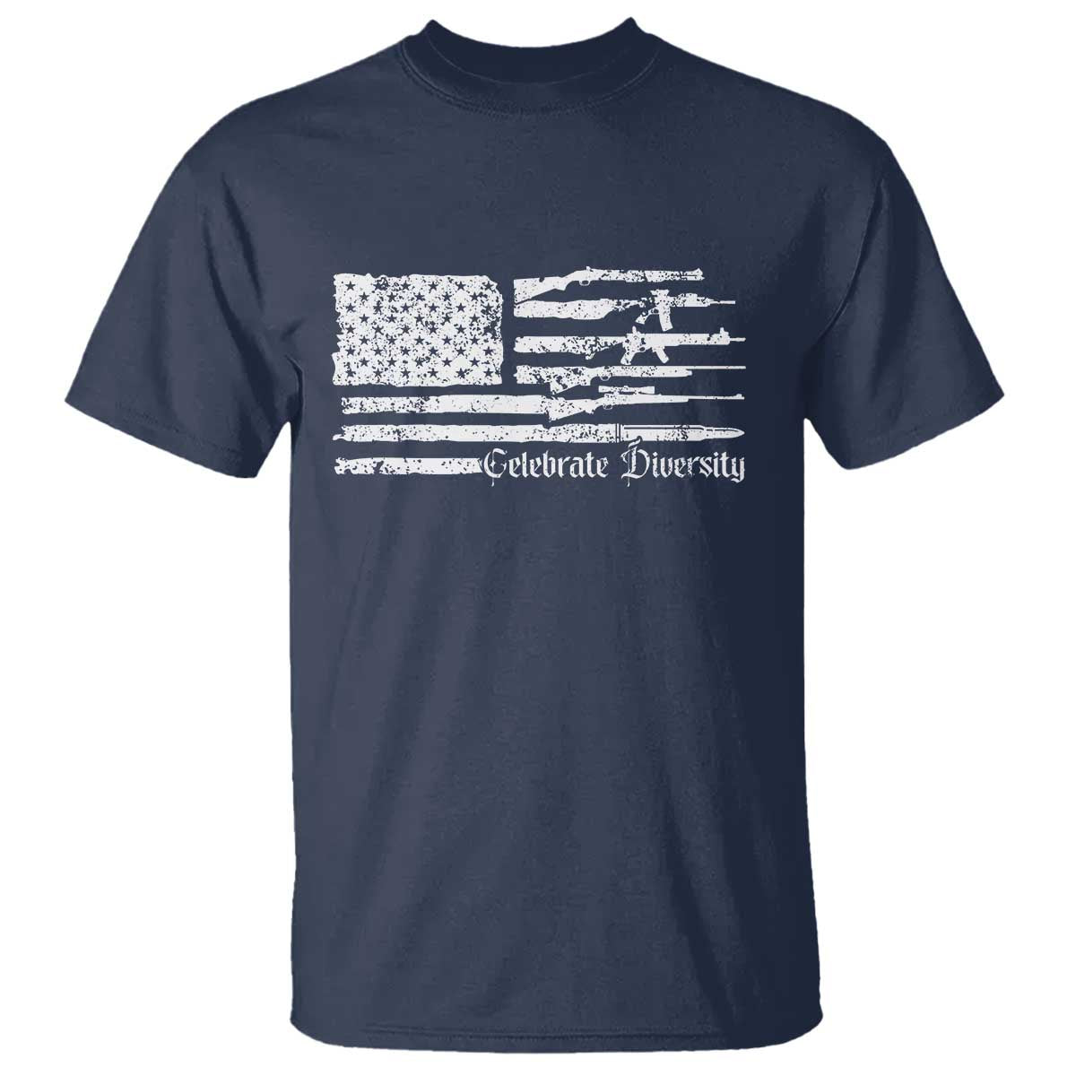 Funny Pro Gun Celebrate Diversity T Shirt 2nd Amendment Vintage American Flag - Wonder Print Shop