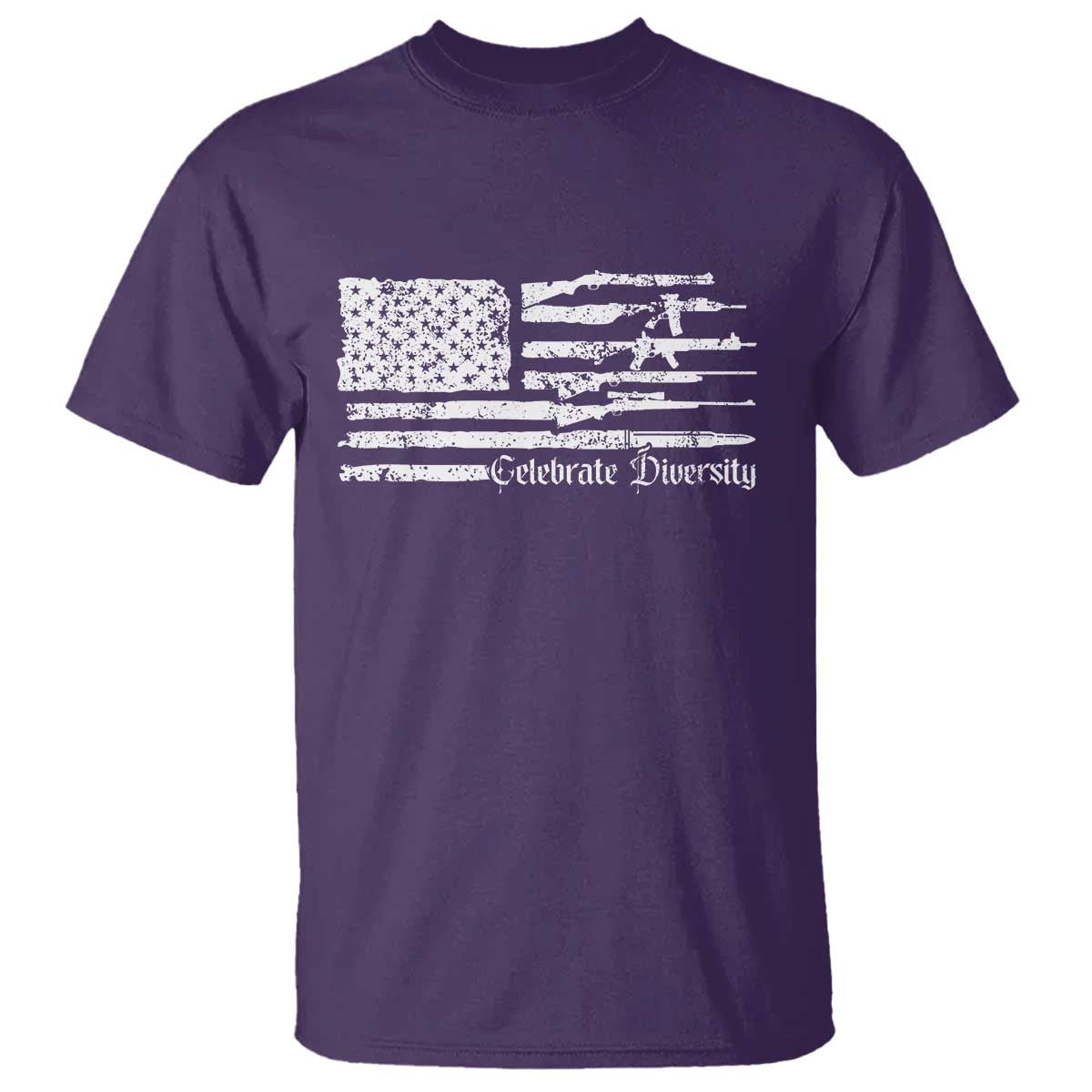 Funny Pro Gun Celebrate Diversity T Shirt 2nd Amendment Vintage American Flag - Wonder Print Shop