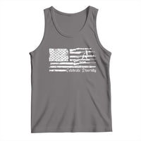 Funny Pro Gun Celebrate Diversity Tank Top 2nd Amendment Vintage American Flag - Wonder Print Shop