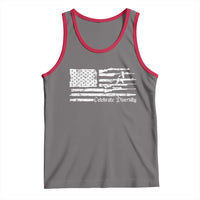 Funny Pro Gun Celebrate Diversity Tank Top 2nd Amendment Vintage American Flag - Wonder Print Shop