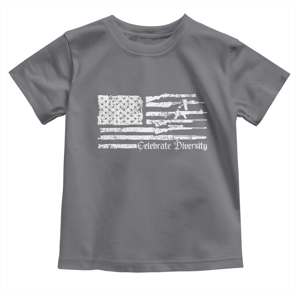 Funny Pro Gun Celebrate Diversity Toddler T Shirt 2nd Amendment Vintage American Flag - Wonder Print Shop
