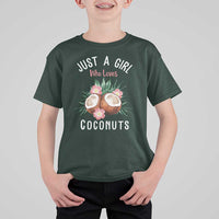 Funny Coconut T Shirt For Kid Just A Girl Who Loves Coconuts Harris 2024 - Wonder Print Shop