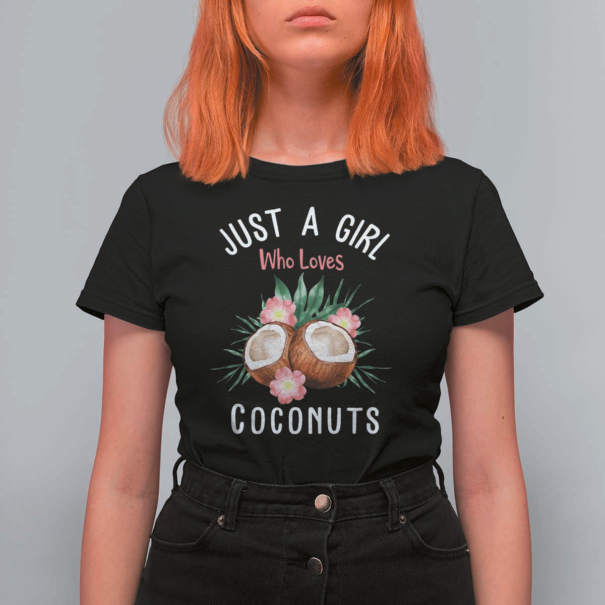 Funny Coconut T Shirt For Women Just A Girl Who Loves Coconuts Harris 2024 - Wonder Print Shop