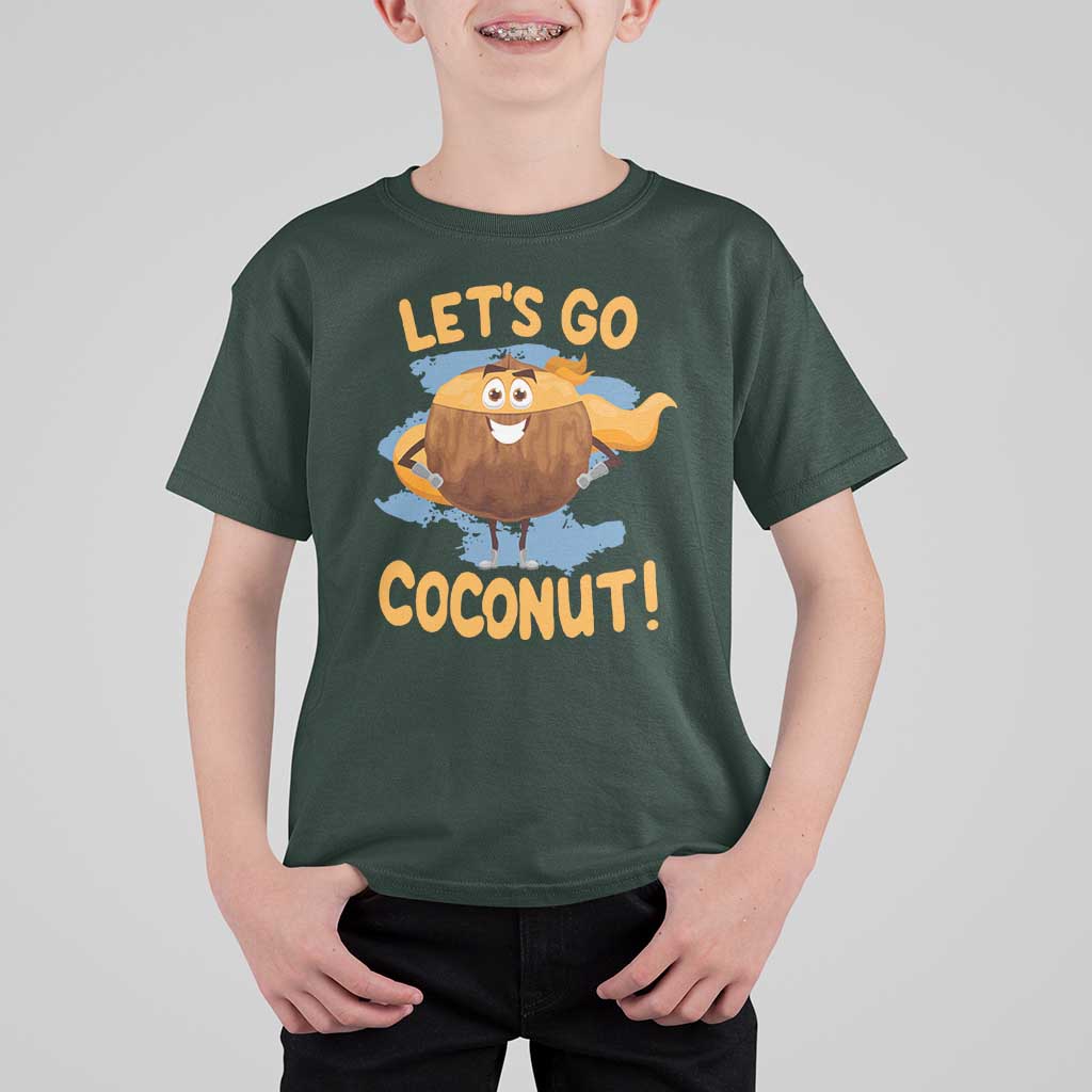 Funny Super Sommer Coconuts T Shirt For Kid Let's Go Coconut Hero - Wonder Print Shop