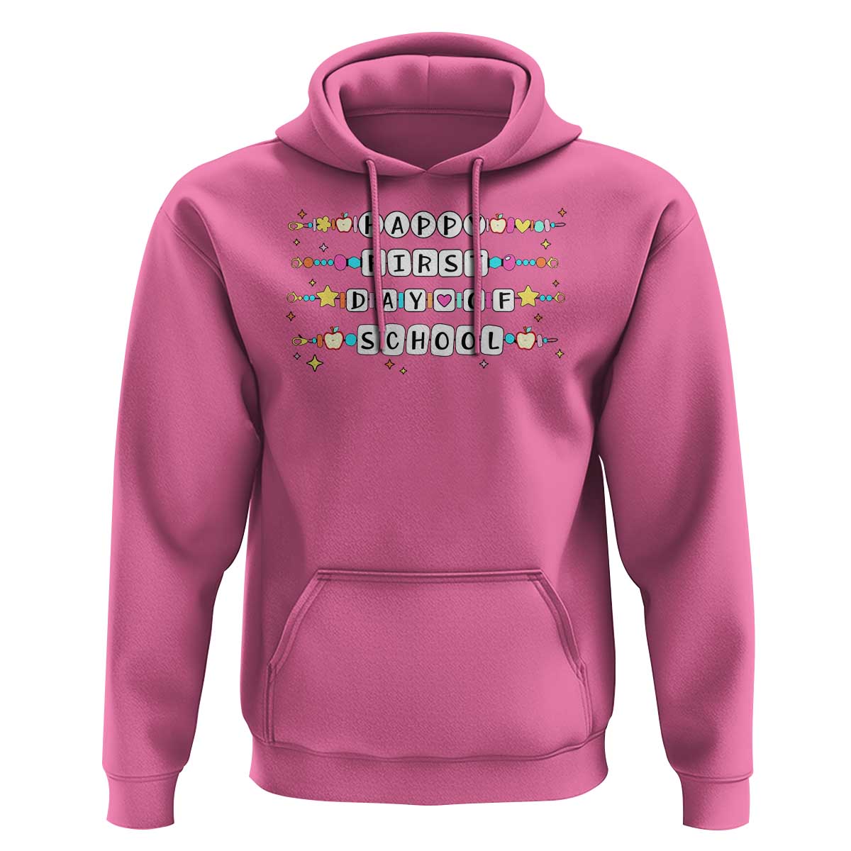 Happy First Day Of School Hoodie Student Teacher Bracelet Retro Groove - Wonder Print Shop