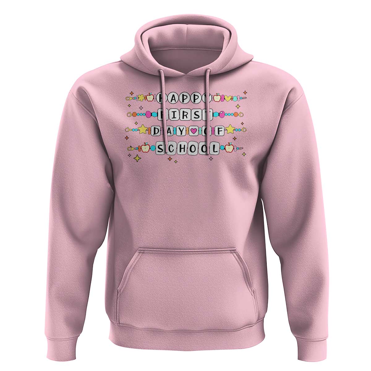 Happy First Day Of School Hoodie Student Teacher Bracelet Retro Groove - Wonder Print Shop
