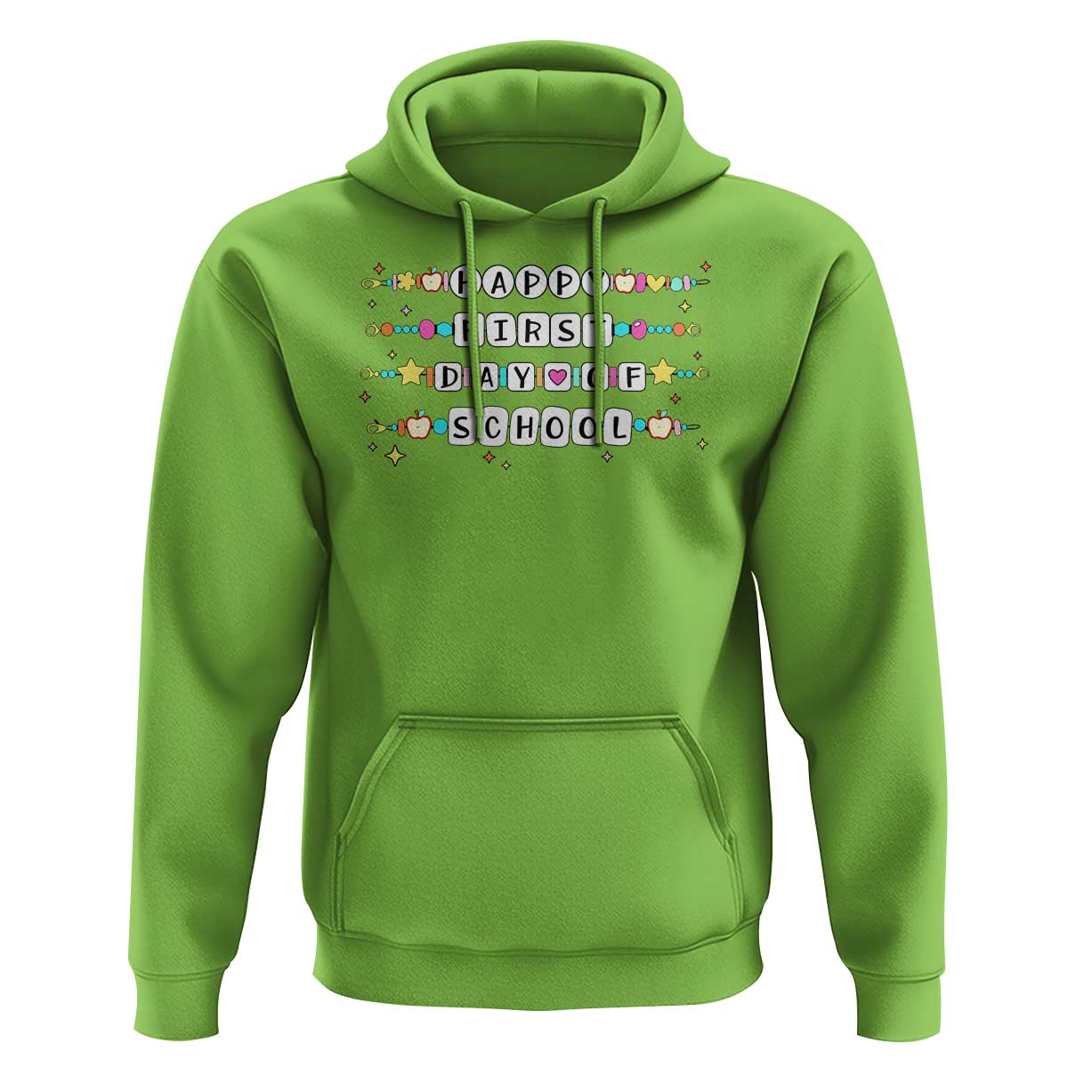 Happy First Day Of School Hoodie Student Teacher Bracelet Retro Groove - Wonder Print Shop