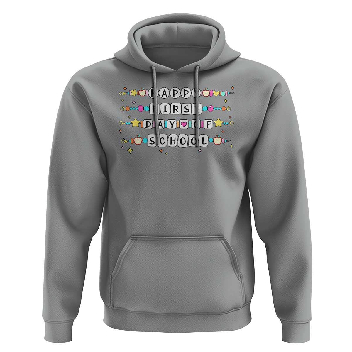 Happy First Day Of School Hoodie Student Teacher Bracelet Retro Groove - Wonder Print Shop
