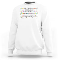Happy First Day Of School Sweatshirt Student Teacher Bracelet Retro Groove - Wonder Print Shop