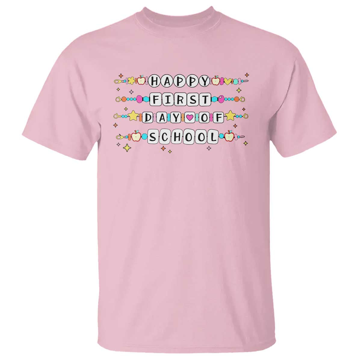 Happy First Day Of School T Shirt Student Teacher Bracelet Retro Groove - Wonder Print Shop