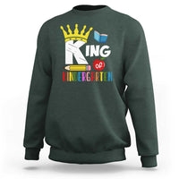 King Of Kindergarten Sweatshirt Back To School Crown Apple Pen Book - Wonder Print Shop
