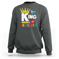 King Of Kindergarten Sweatshirt Back To School Crown Apple Pen Book - Wonder Print Shop