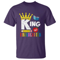 King Of Kindergarten T Shirt Back To School Crown Apple Pen Book - Wonder Print Shop