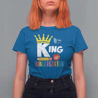 King Of Kindergarten T Shirt For Women Back To School Crown Apple Pen Book - Wonder Print Shop