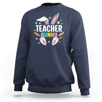 Teacher Bunny Sweatshirt Rabbit Ears Easter Day Carrot Star Heart - Wonder Print Shop