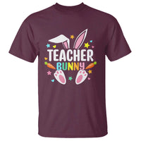 Teacher Bunny T Shirt Rabbit Ears Easter Day Carrot Star Heart - Wonder Print Shop