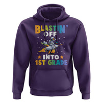 Funny Back To School Space Hoodie Blastin' Off Into 1st Grade Astronaut Rocket - Wonder Print Shop