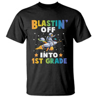 Funny Back To School Space T Shirt Blastin' Off Into 1st Grade Astronaut Rocket - Wonder Print Shop