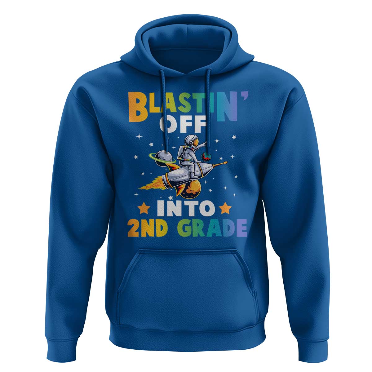 Funny Back To School Space Hoodie Blastin' Off Into 2nd Grade Astronaut Rocket - Wonder Print Shop