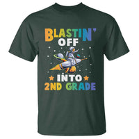 Funny Back To School Space T Shirt Blastin' Off Into 2nd Grade Astronaut Rocket - Wonder Print Shop