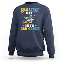 Funny Back To School Space Sweatshirt Blastin' Off Into 3rd Grade Astronaut Rocket - Wonder Print Shop