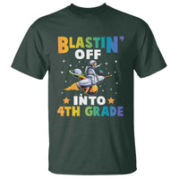 Funny Back To School Space T Shirt Blastin' Off Into 4th Grade Astronaut Rocket - Wonder Print Shop