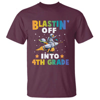 Funny Back To School Space T Shirt Blastin' Off Into 4th Grade Astronaut Rocket - Wonder Print Shop