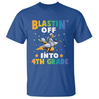 Funny Back To School Space T Shirt Blastin' Off Into 4th Grade Astronaut Rocket - Wonder Print Shop